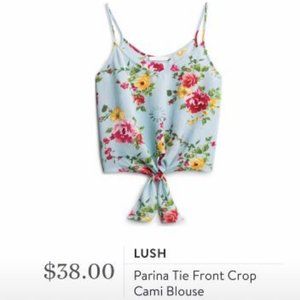 Parina Tie Front Crop Cami Blouse